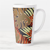 Feuilles de palme en marron, noir orange Latte Mug (Droite)