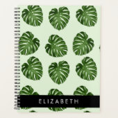 Feuilles de palme, Motif tropical, Votre nom (Devant)