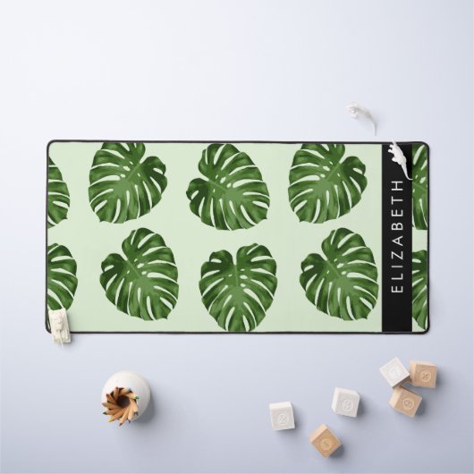Feuilles de palme, Motif tropical, Votre nom (Tableau pour enfants)
