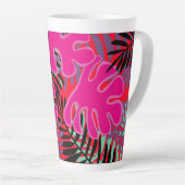 Feuilles de palme rose noir et rouge latte Mug (Angle droit)