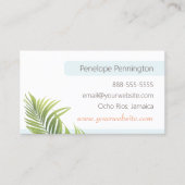 Feuilles de palme tropicale Carte de visite propre (Devant)