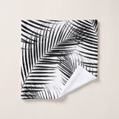 Feuilles de palme - Vibes de cali noir et blanc #1 (Gant de toilette)
