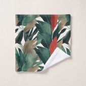 Feuilles de palmier dans des tons feutrés (Gant de toilette)