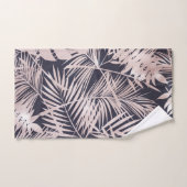Feuilles de palmier tropical rose doré foncé (Serviette à main)