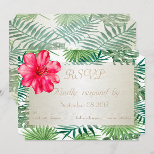 Feuilles de palmier tropicales, carte de réponse R