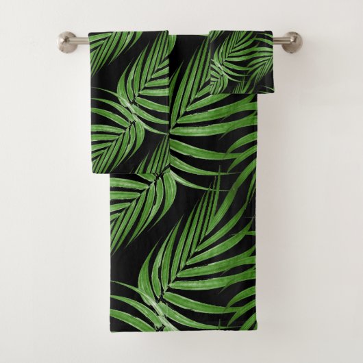 Feuilles de palmier vert botanique chic sur fond n (En situation)