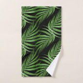 Feuilles de palmier vert botanique chic sur fond n (Serviette à main)
