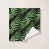 Feuilles de palmier vert botanique chic sur fond n (Gant de toilette)