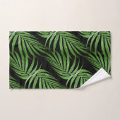 Feuilles de palmier vert botanique chic sur fond n (Serviette à main)
