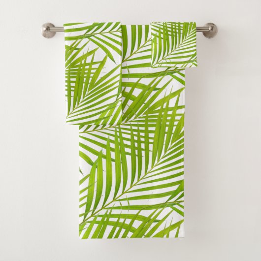 Feuilles de palmier vertes botaniques simples sur (En situation)