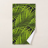 Feuilles de palmier vertes botaniques simples sur  (Serviette à main)