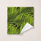 Feuilles de palmier vertes botaniques simples sur  (Gant de toilette)