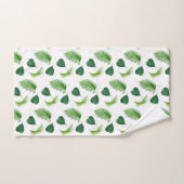 Feuilles de palmier vertes sur fond blanc (Serviette à main)