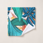 Feuilles de palmiers exotiques colorés (Gant de toilette)