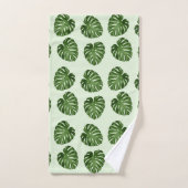 Feuilles de palmiers, Feuilles verts, Motif tropic (Serviette à main)