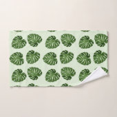 Feuilles de palmiers, Feuilles verts, Motif tropic (Serviette à main)
