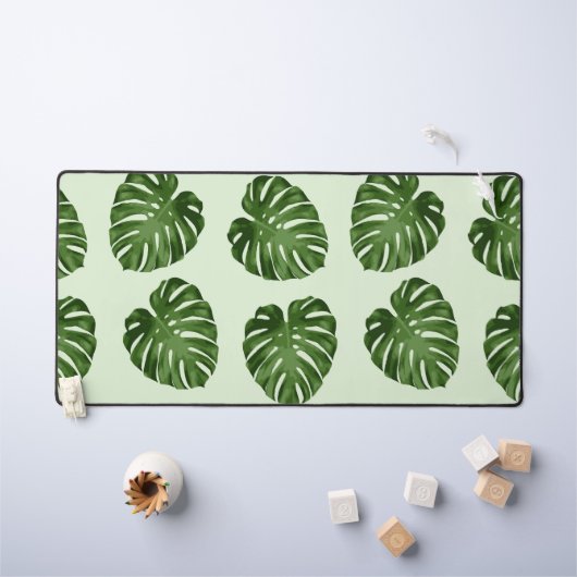 Feuilles de palmiers, Feuilles verts, Motif tropic (Tableau pour enfants)