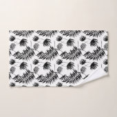 Feuilles de palmiers noirs et blancs modernes | (Serviette à main)