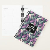 Feuilles de palmiers tropicaux colorés Monogramme (Devant avec enveloppe)