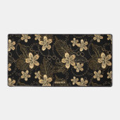 Feuilles de palmiers tropicaux dorés et fleurs sur (Recto)