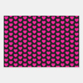 Feuilles de papier à enveloppement de coeur noir e (Devant 3)