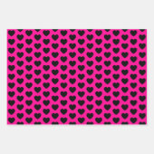 Feuilles de papier à enveloppement de coeur noir e (Devant 2)