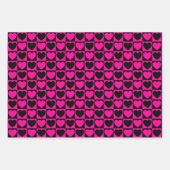 Feuilles de papier à enveloppement de coeur noir e (Devant)