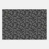 Feuilles de papier à enveloppement floral noir (Devant 3)