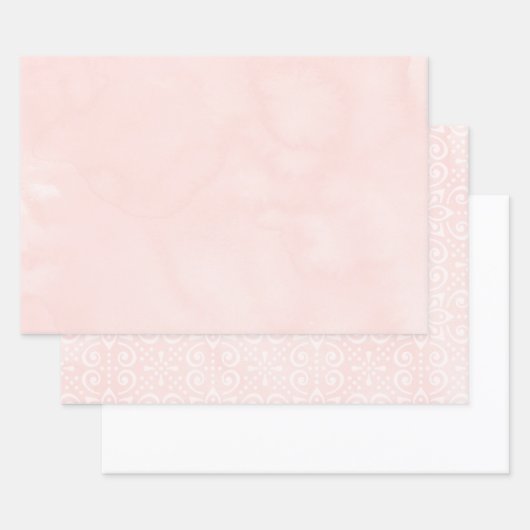 Feuilles de papier à enveloppement rose vierge (Lot)