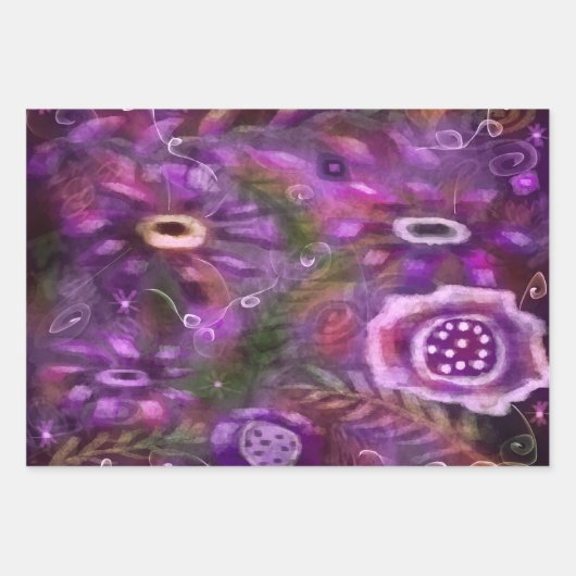 Feuilles de papier à envelopper 3 pc Abstrait oran (Devant 2)