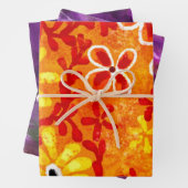 Feuilles de papier à envelopper 3 pc Abstrait oran (En situation)