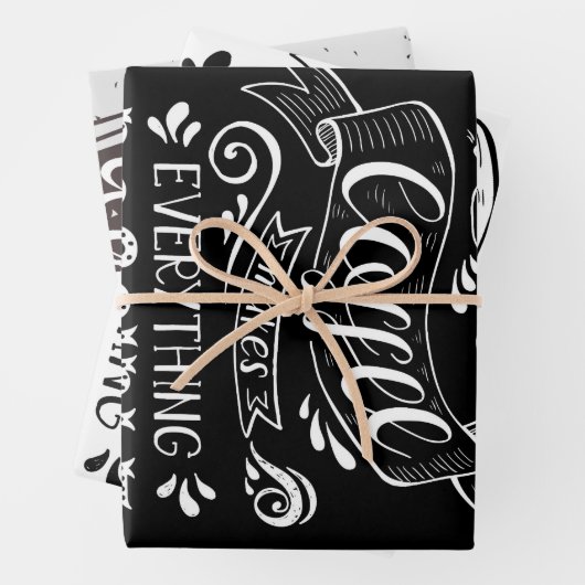 Feuilles de papier à envelopper à thème (En situation)