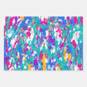 Feuilles de papier à envelopper bleu, rose et viol (Devant)