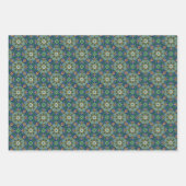 Feuilles de papier à envelopper, ensemble bleu et  (Devant)