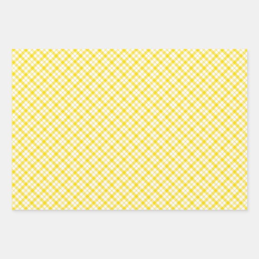 Feuilles de papier à envelopper jaune et blanc (Devant 2)