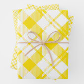 Feuilles de papier à envelopper jaune et blanc (En situation)