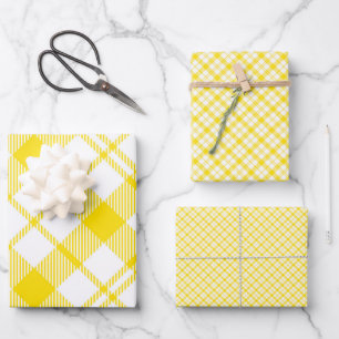 Feuilles de papier à envelopper jaune et blanc