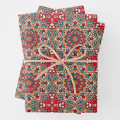 Feuilles de papier à envelopper Mandala Cercle rou (En situation)