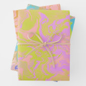 Feuilles de papier à envelopper marbré Trio (En situation)