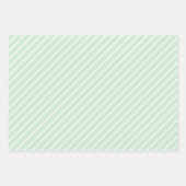 Feuilles de papier à envelopper Pastel Green Strip (Devant 2)