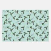 Feuilles de papier à envelopper vert et or Dusty (Devant 3)