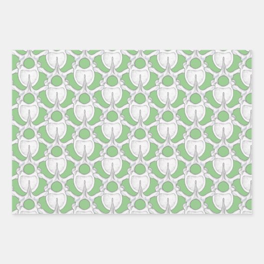 Feuilles de papier à envelopper vert pour os crâni (Devant 3)
