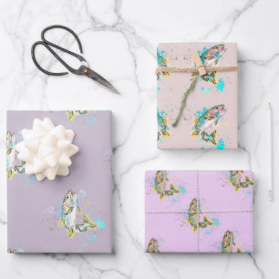 Feuilles de papier à envelopper violet de truite a