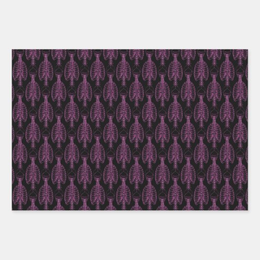 Feuilles de papier à envelopper violet pour os (Devant)