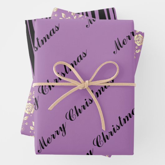 Feuilles de papier à envelopper violet tendance (En situation)