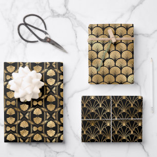 Feuilles de papier Art Déco Gold & Black Wrapper