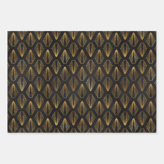 Feuilles de papier Art Déco Gold & Black Wrapper (Devant)