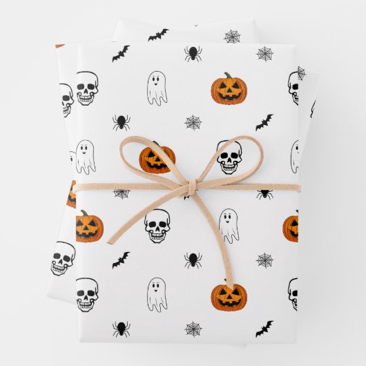 Feuilles de papier blanc Motif Halloween (En situation)