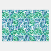 Feuilles de papier bleu vert tropical Feuille enve (Devant)