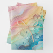 Feuilles de papier-cadeau Arc-en-ciel & Bulles (En situation)